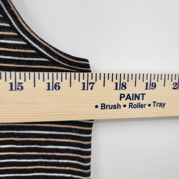 Madewell Women Black Striped Scoop Neck Knit Sleeveless Stretchable Mini Dress - Picture 11 of 11